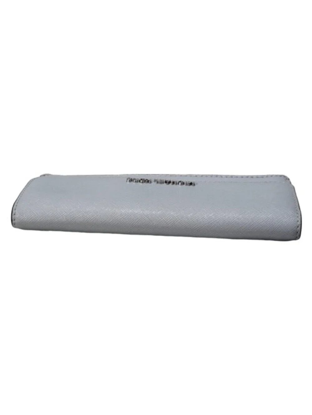 Michael Kors Women's Jet Set Travel Flat Wallet Gray Saffiano Leather